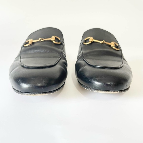 Gucci Princetown Horsebit Black Mule Shoes Loafer Leather Slipper EU 38.5 US 8.5 - Picture 5 of 10